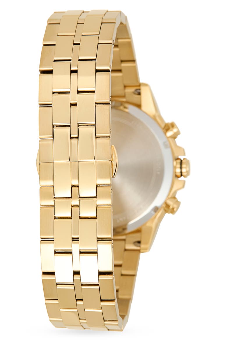 Quartz Chronograph Bracelet Watch, 43mm, Alternate, color, GOLD