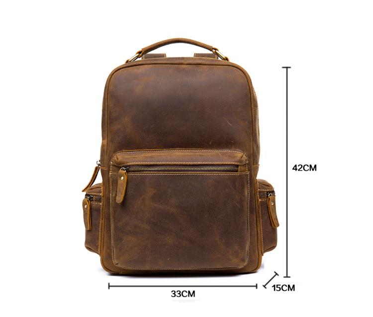 STEEL HORSE LEATHER The Langley Backpack | Genuine Vintage Leather Backpack, Alternate, color, Brown