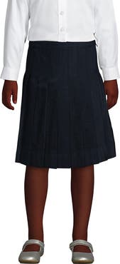 Lands' End School Uniform Girls Solid Pleated Skirt Below the Knee