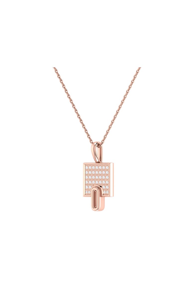LuvMyJewelry Sidewalk Square Sterling Silver Diamond Chain Pendant, Alternate, color, 14Kt Rose Gold Vermeil