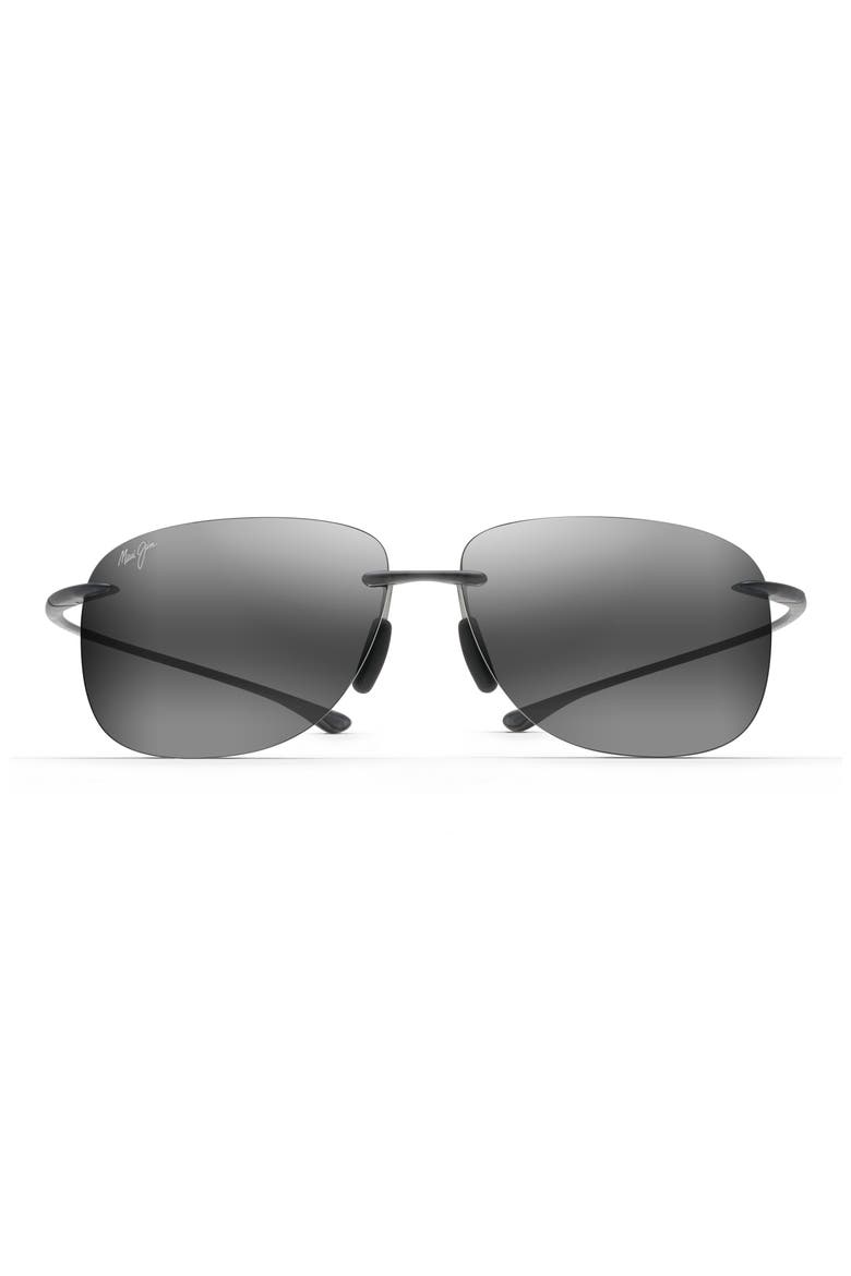 Hikina 62mm Polarized Round Sunglasses, Main, color, GREY/ MATTE GREY