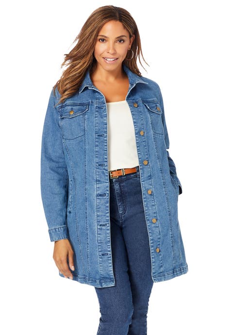 Long Denim Jacket (Plus)