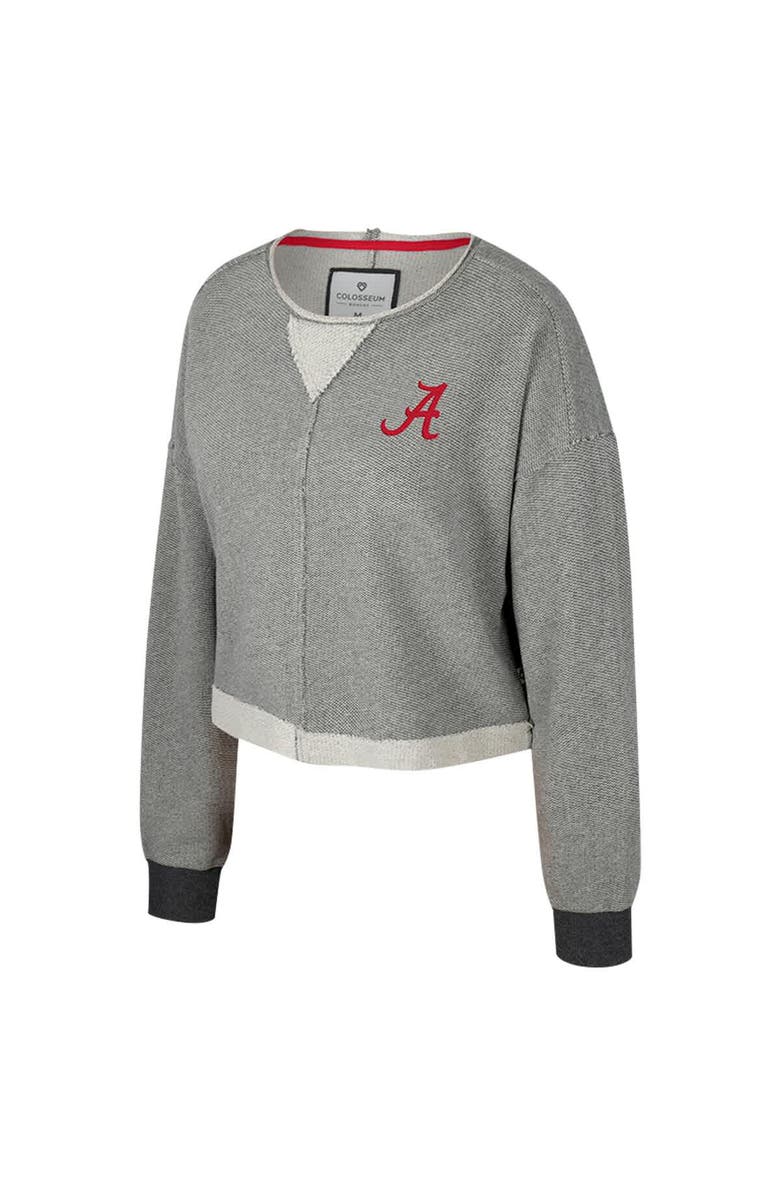 COLOSSEUM Women's Colosseum Charcoal Alabama Crimson Tide Magnum Scoop Neck Cropped Pullover Sweatshirt, Alternate, color, Charcoal