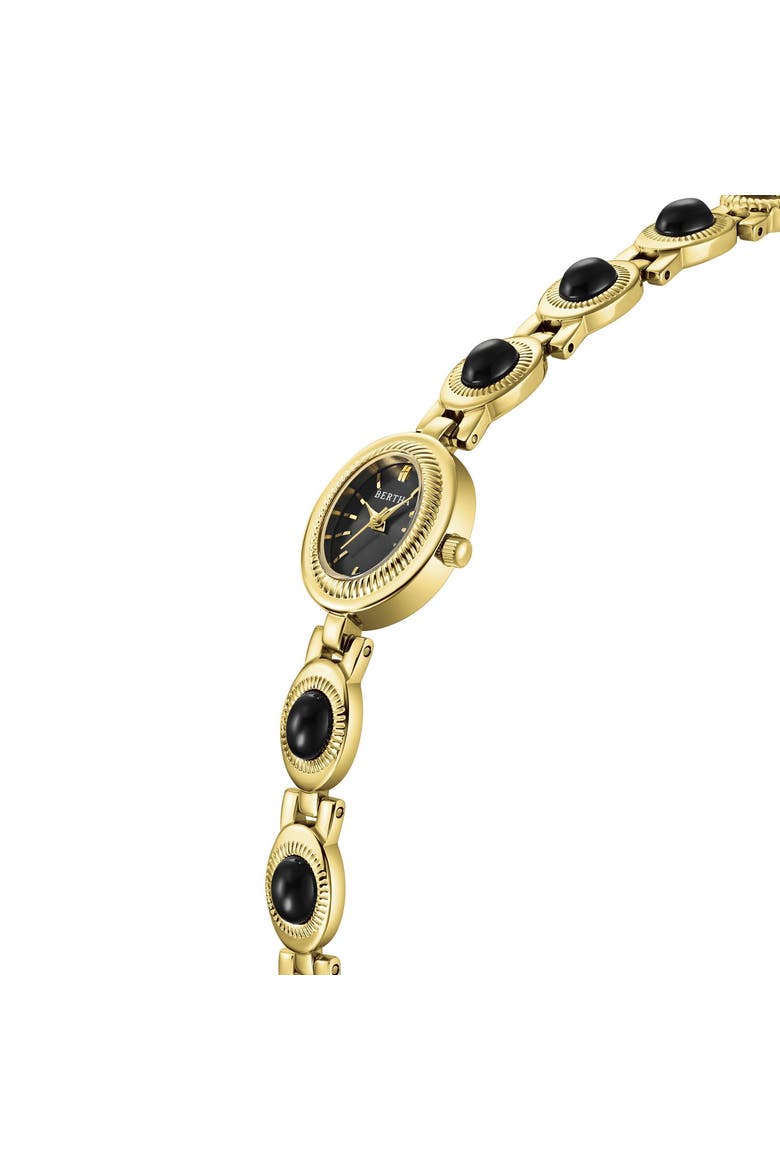 Rosalie Jade Stone Bracelet Watch, Alternate, color, Black