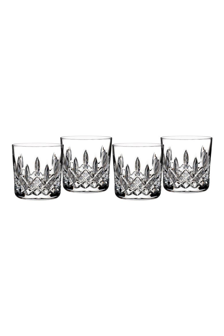 Lismore Set of 4 Lead Crystal Straight Sided Tumblers, Main, color, CLEAR