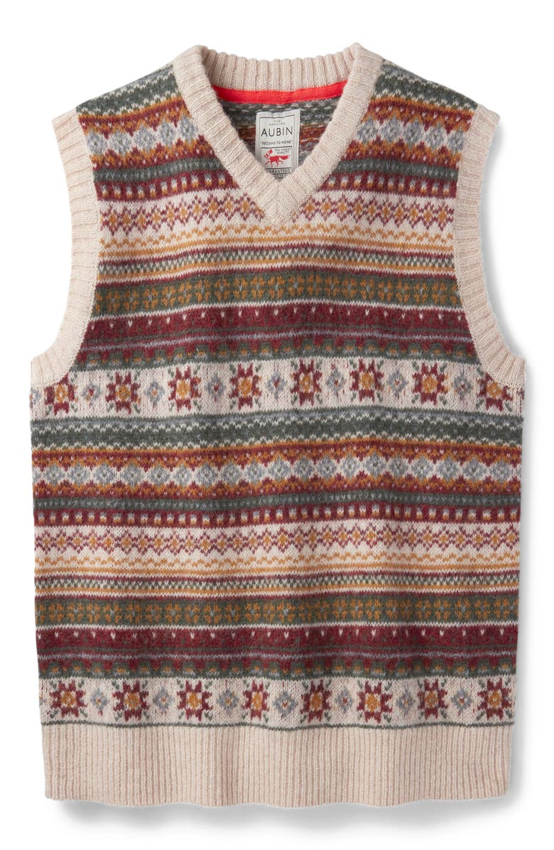 Aubin Fair Isle Slipover Wool Vest, Alternate, color, 