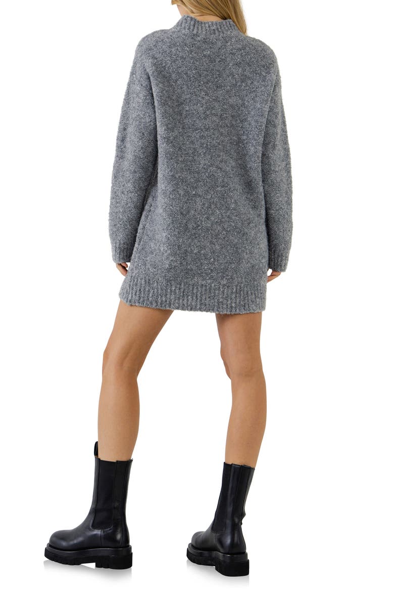 Cozy Crewneck Long Sleeve Sweater Dress, Alternate, color, HEATHER GREY