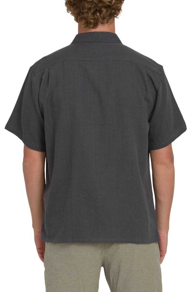 Billabong Cordoba Regular Fit Hibiscus Short Sleeve Knit Button-Up Shirt, Alternate, color, Raven