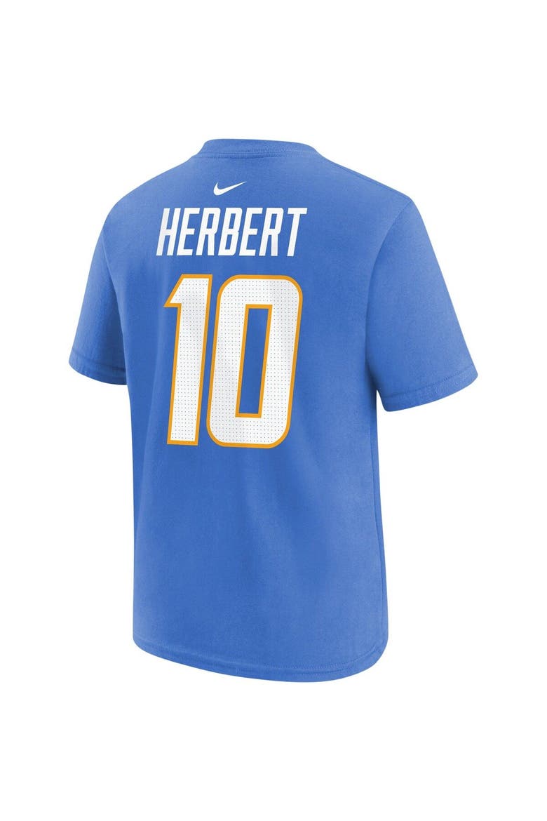 Youth Nike Justin Herbert Powder Blue Los Angeles Chargers Player Name & Number T-Shirt, Alternate, color, Powder Blue