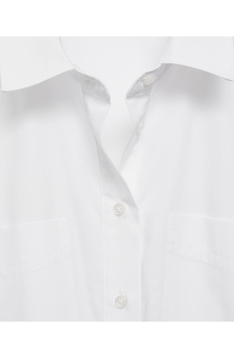 MANGO Ruched Cotton Shirtdress, Alternate, color,