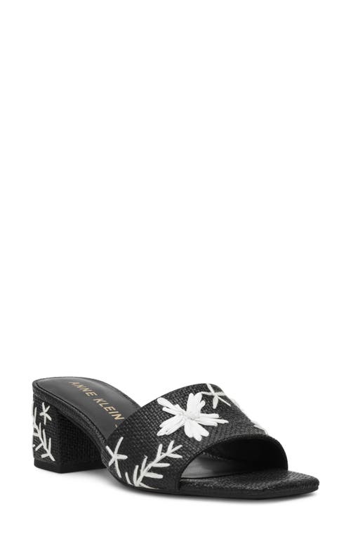 Anne Klein Dolls Block Heel Sandal In Black Multi