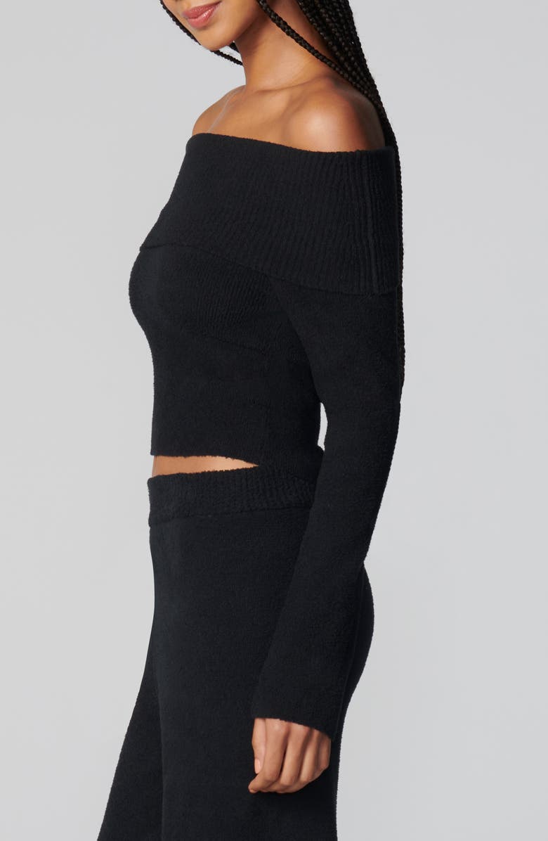 Florence by Mills Off the Shoulder Long Sleeve Sweater, Alternate, color, Black