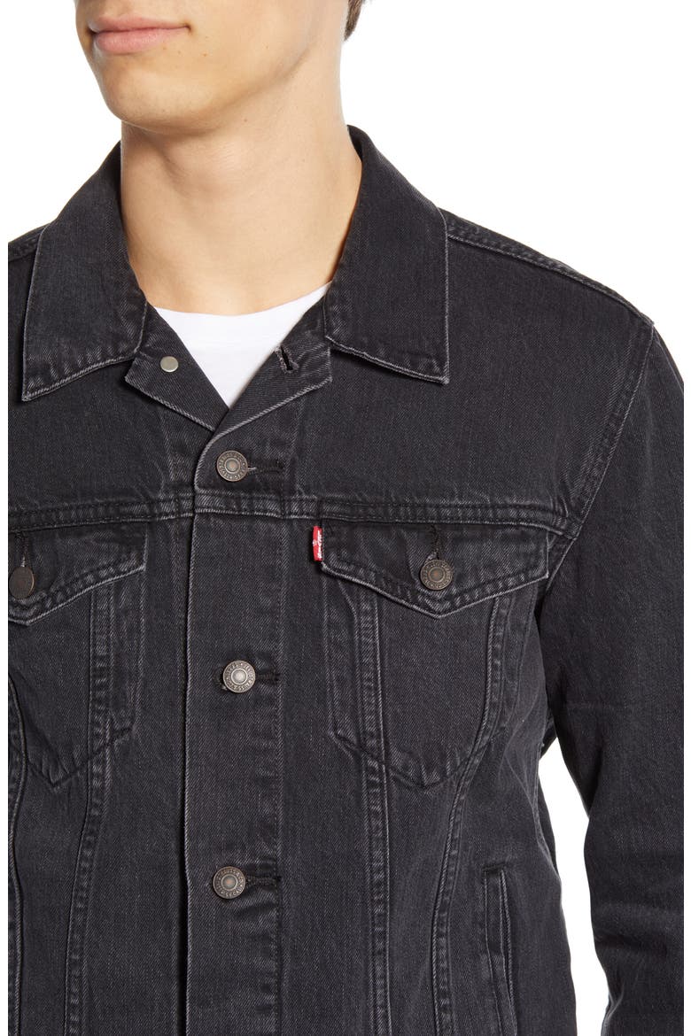 Levi's® Denim Trucker Jacket, Alternate, color, LIQUORICE