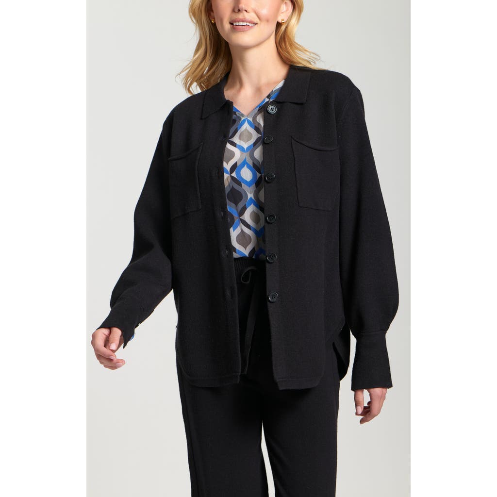 Apny Luxe Shacket In Black