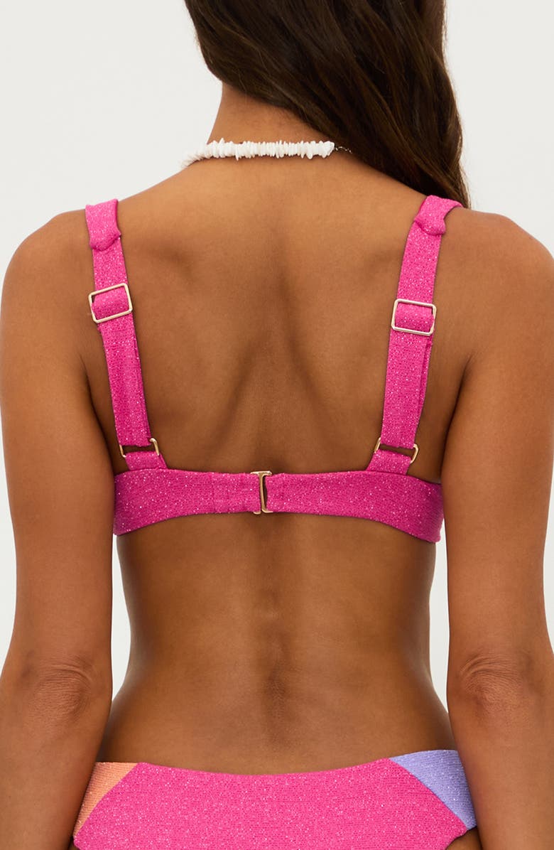 Beach Riot Brooks Metallic Colorblock Underwire Bikini Top, Alternate, color, Coral Bay Colorblock