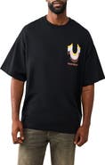 True Religion Retro Logo Oversize Cotton Graphic T-Shirt
