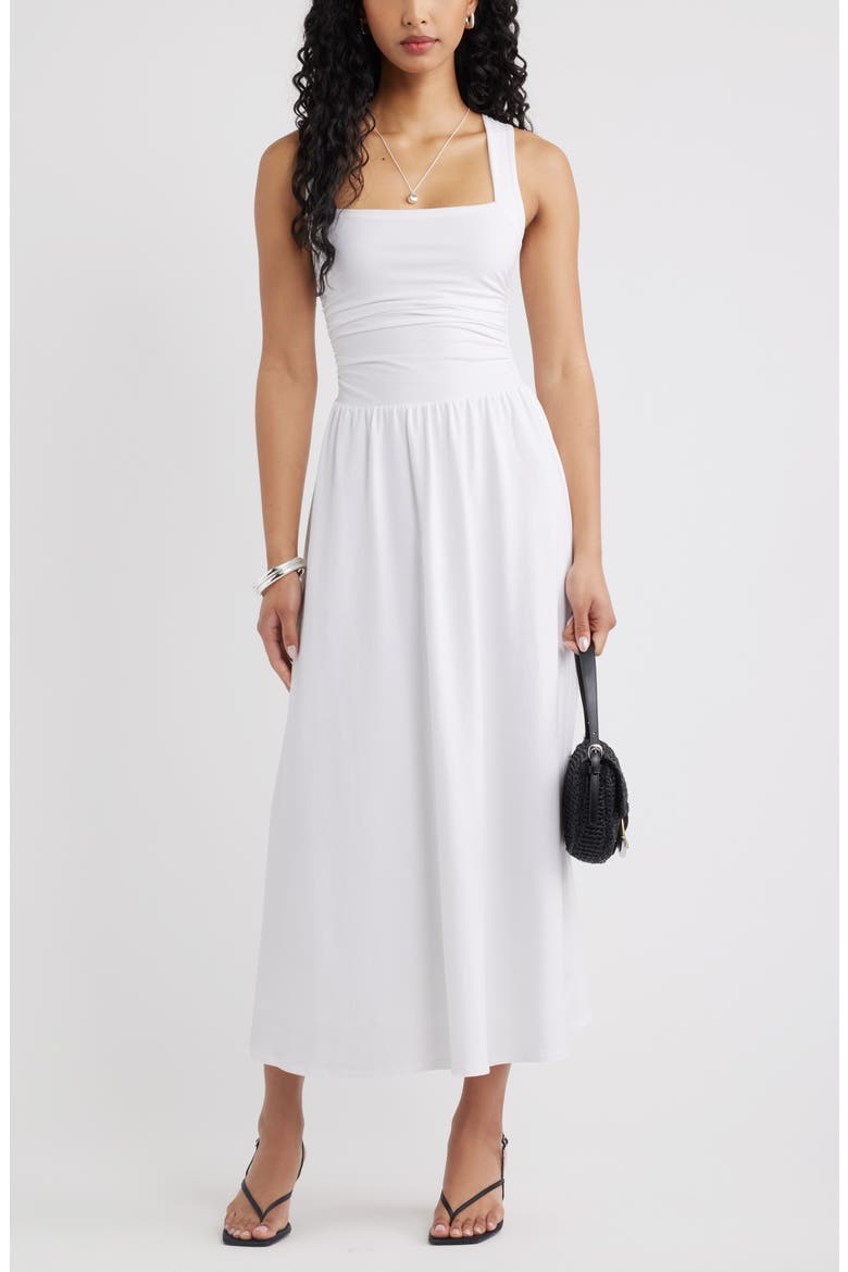 Square Neck Maxi Dress, Alternate, color, WHITE