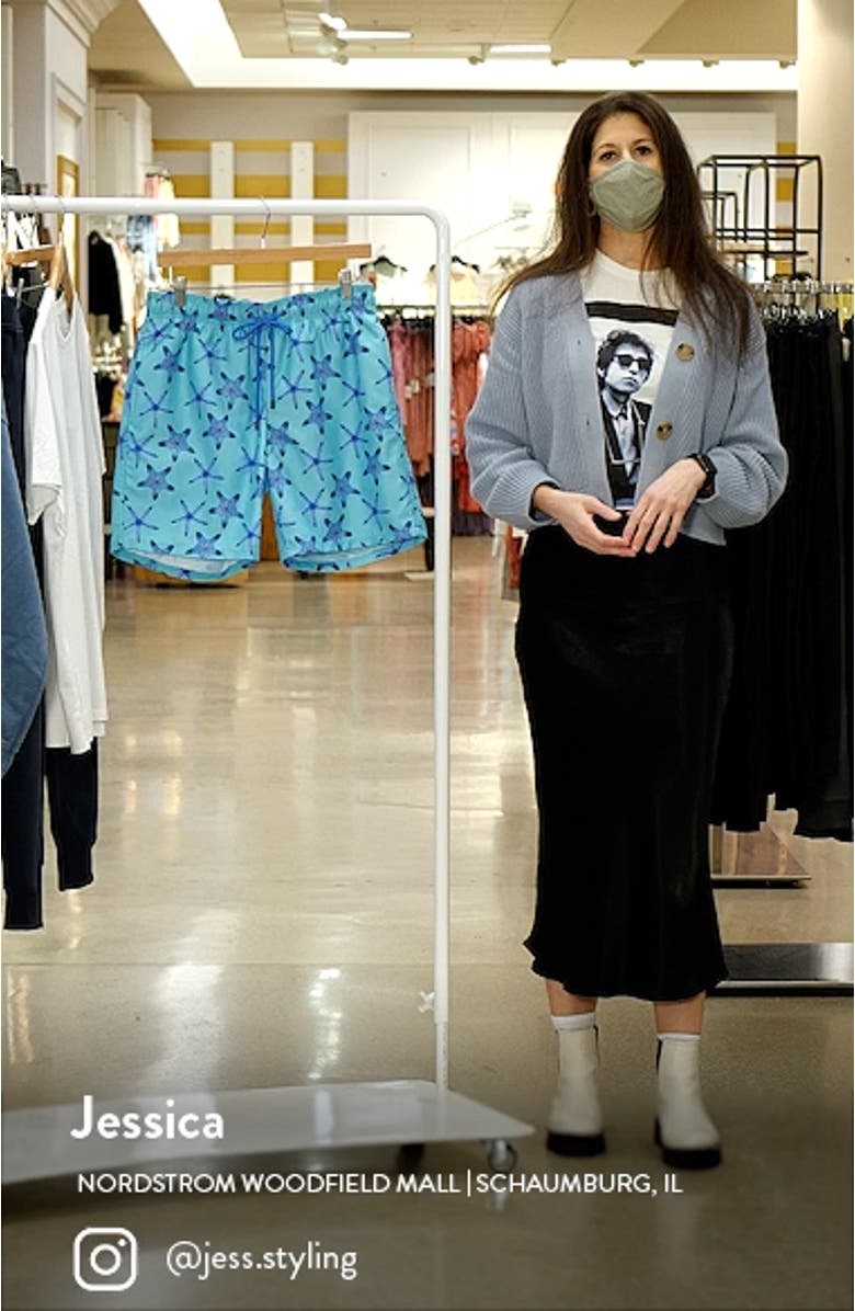 Starfish Print Swim Trunks, sales video thumbnail