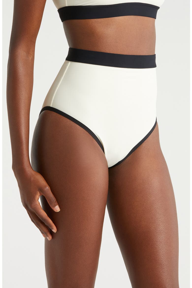 Jayde High Waist Bikini Bottoms, Alternate, color, PEARL