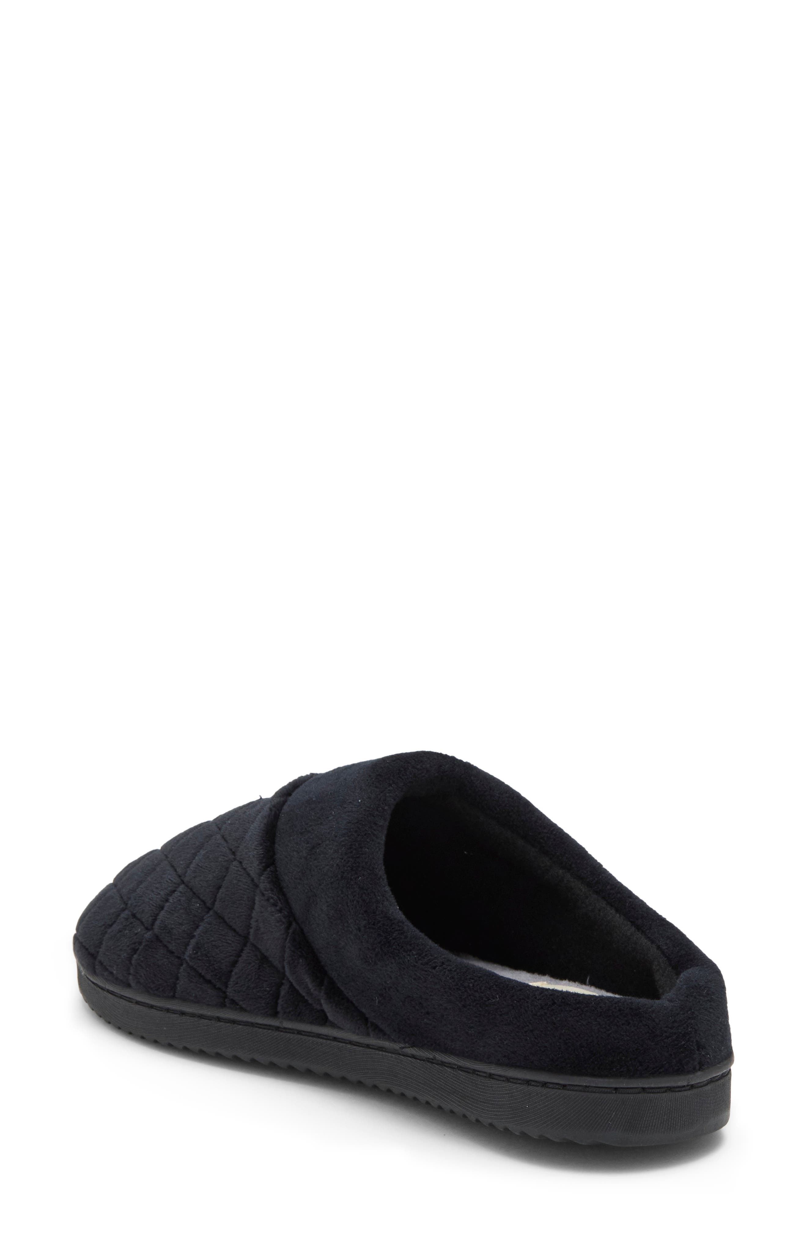 Clarissa Quilted Velour Clog, Main, color, BLACK