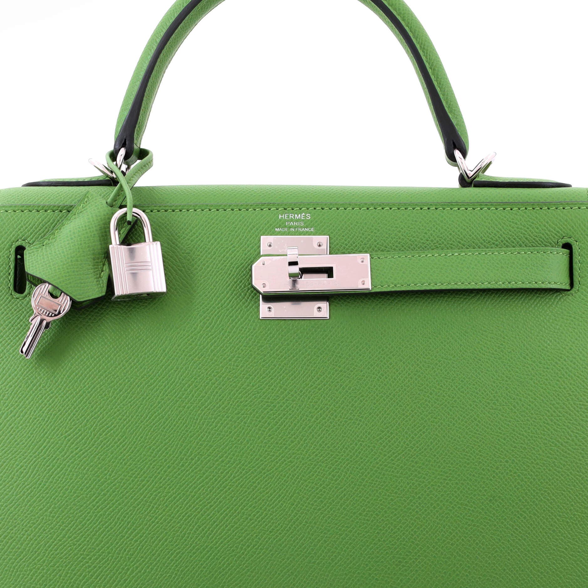 Pre-Owned Hermes Kelly Handbag Green Epsom with Palladium Hardware 28, Alternate, color, Vert Yucca