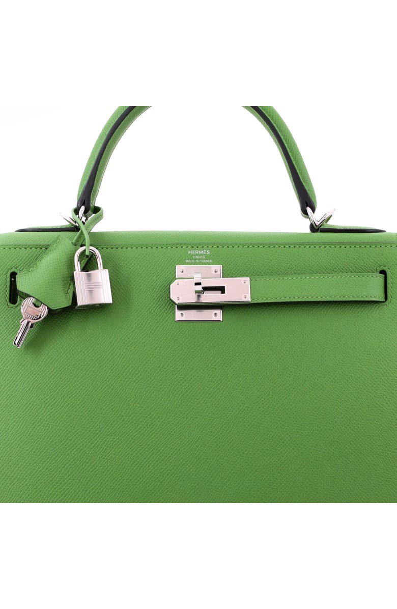 Pre-Owned Hermes Kelly Handbag Green Epsom with Palladium Hardware 28, Alternate, color, Vert Yucca