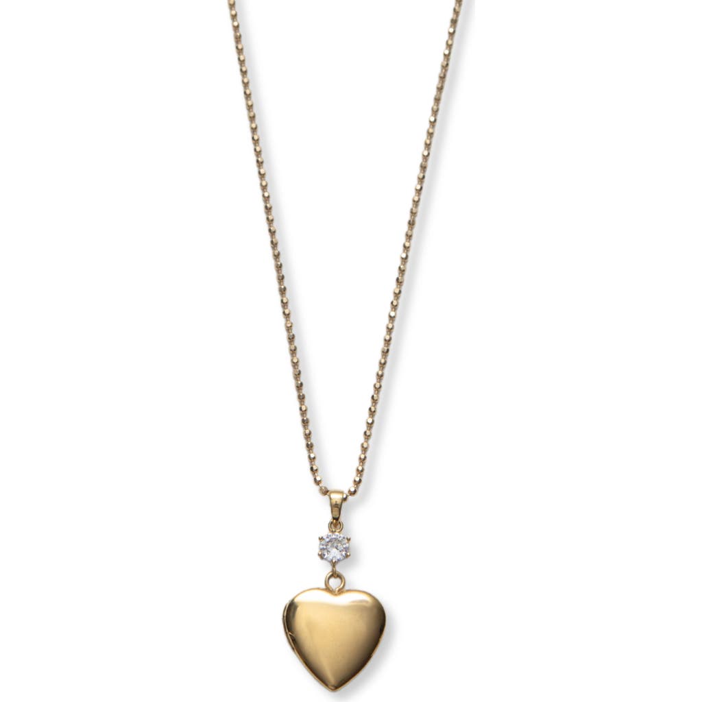 Argento Vivo Sterling Silver Heart Locket Pendant Necklace In Gold
