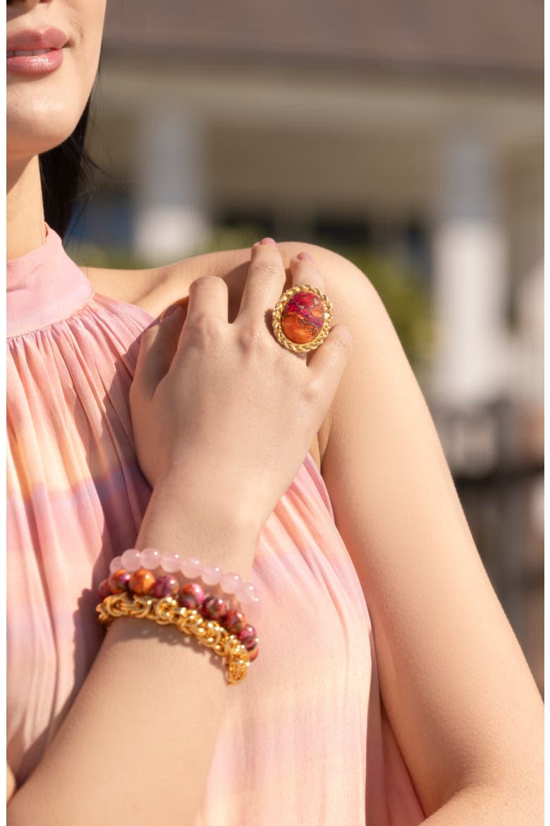 Spiny Oyster Adjustable Ring, Alternate, color, PINK