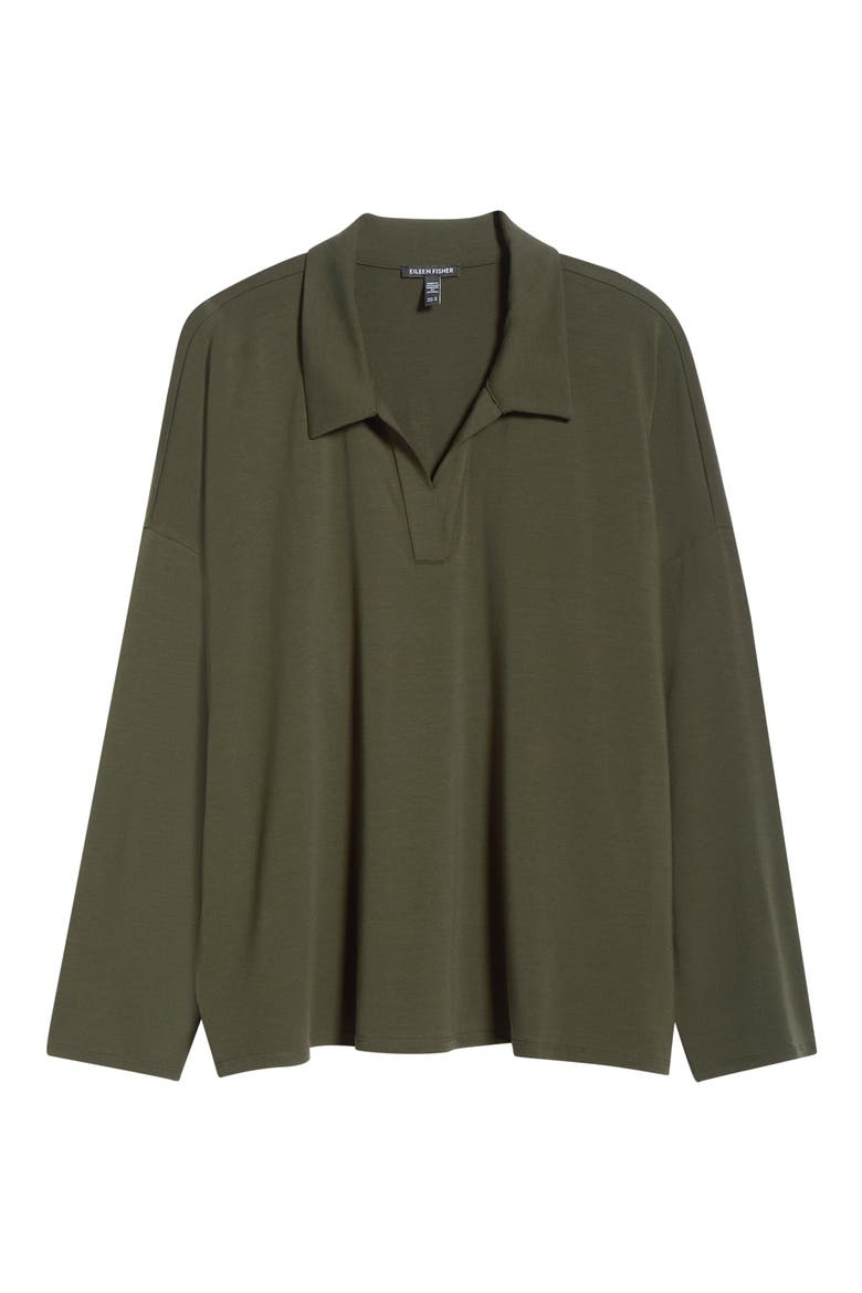 Boxy Henley Jersey Top, Alternate, color, WOODLAND
