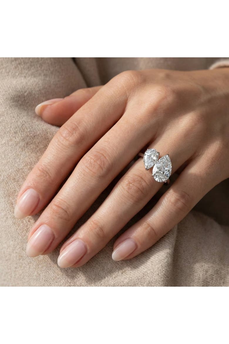 3Ct Toi Et Moi Pear Shape Diamond Ring 14k Gold Lab Grown, Alternate, color, 14k Yellow Gold