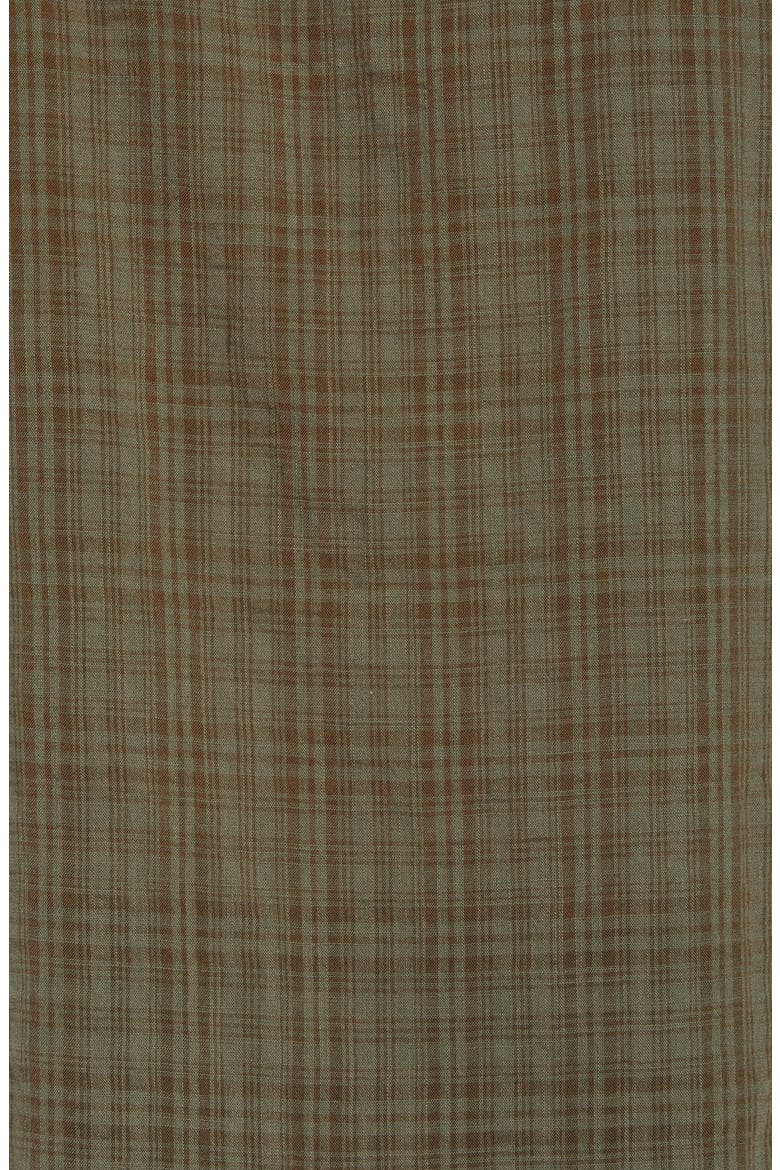Split Neck Check Top, Alternate, color, OLIVE SARMA