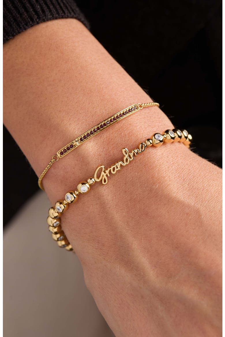 Grandma Elongated Crystal Stretch Bracelet, Alternate, color, Gold
