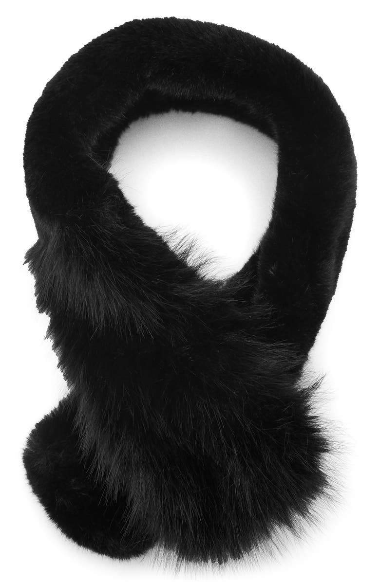 MANGO TEEN Faux Fur Scarf, Main, color, Black