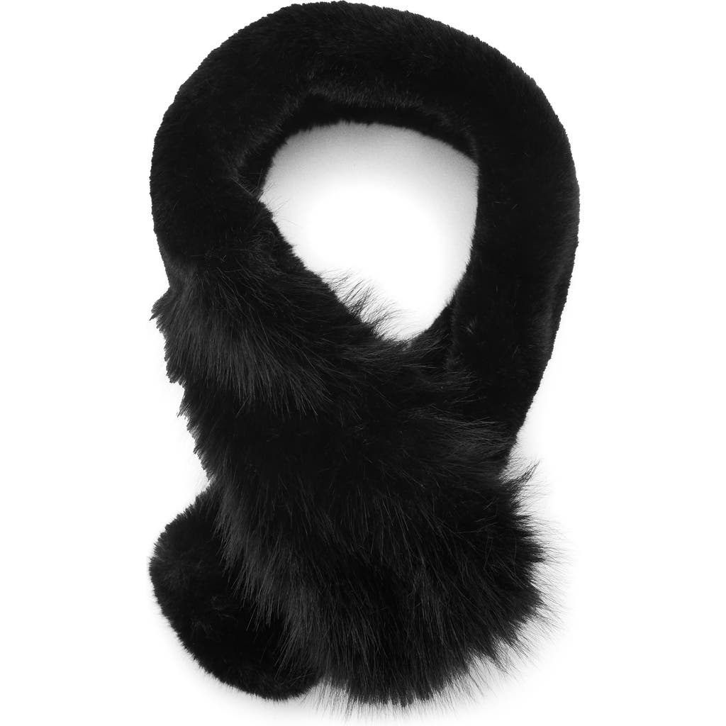 Mango Teen Faux Fur Scarf In Black