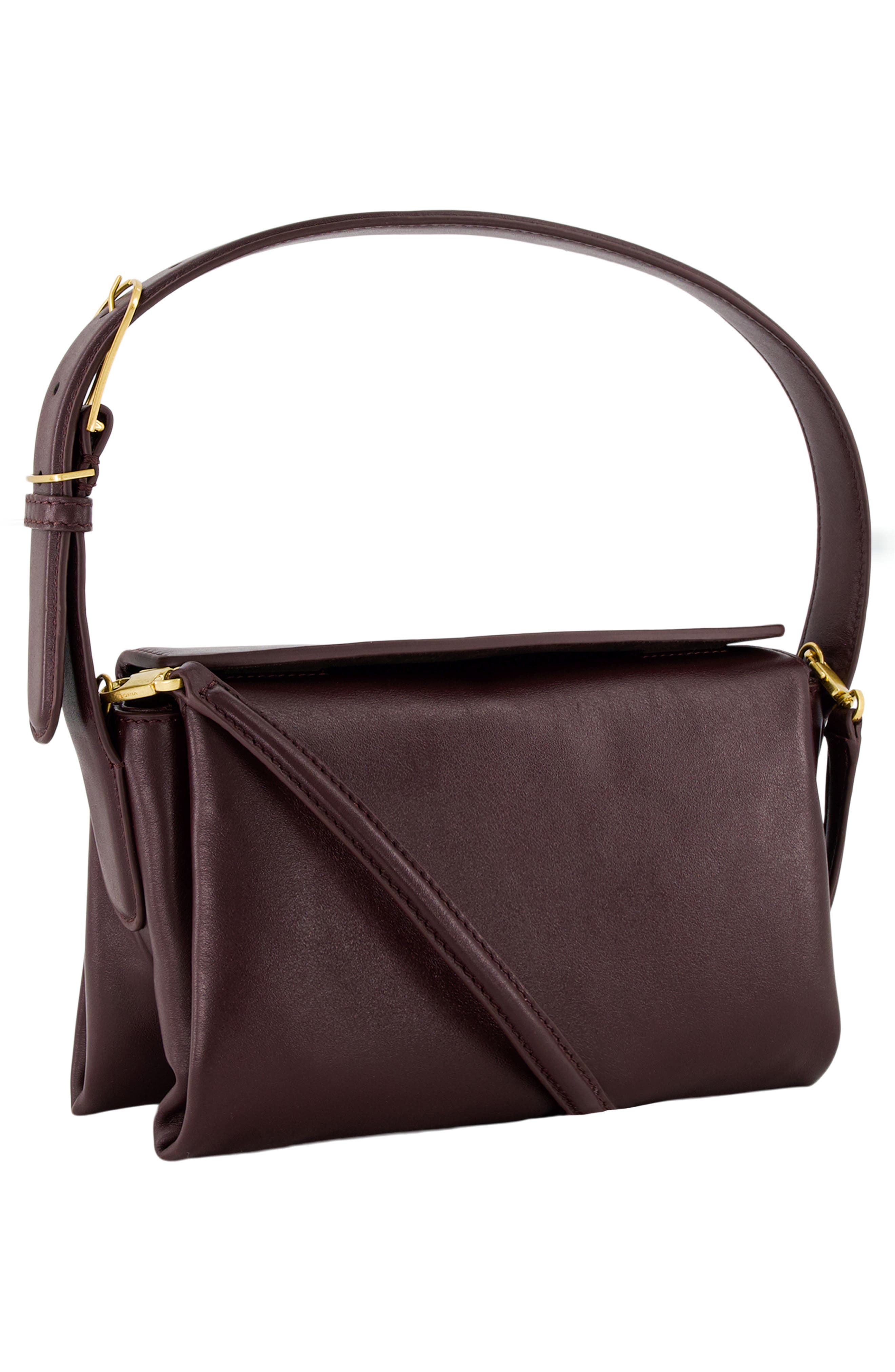 Sidney Boxy Nappa Leather Shoulder Bag, Alternate, color, FIG