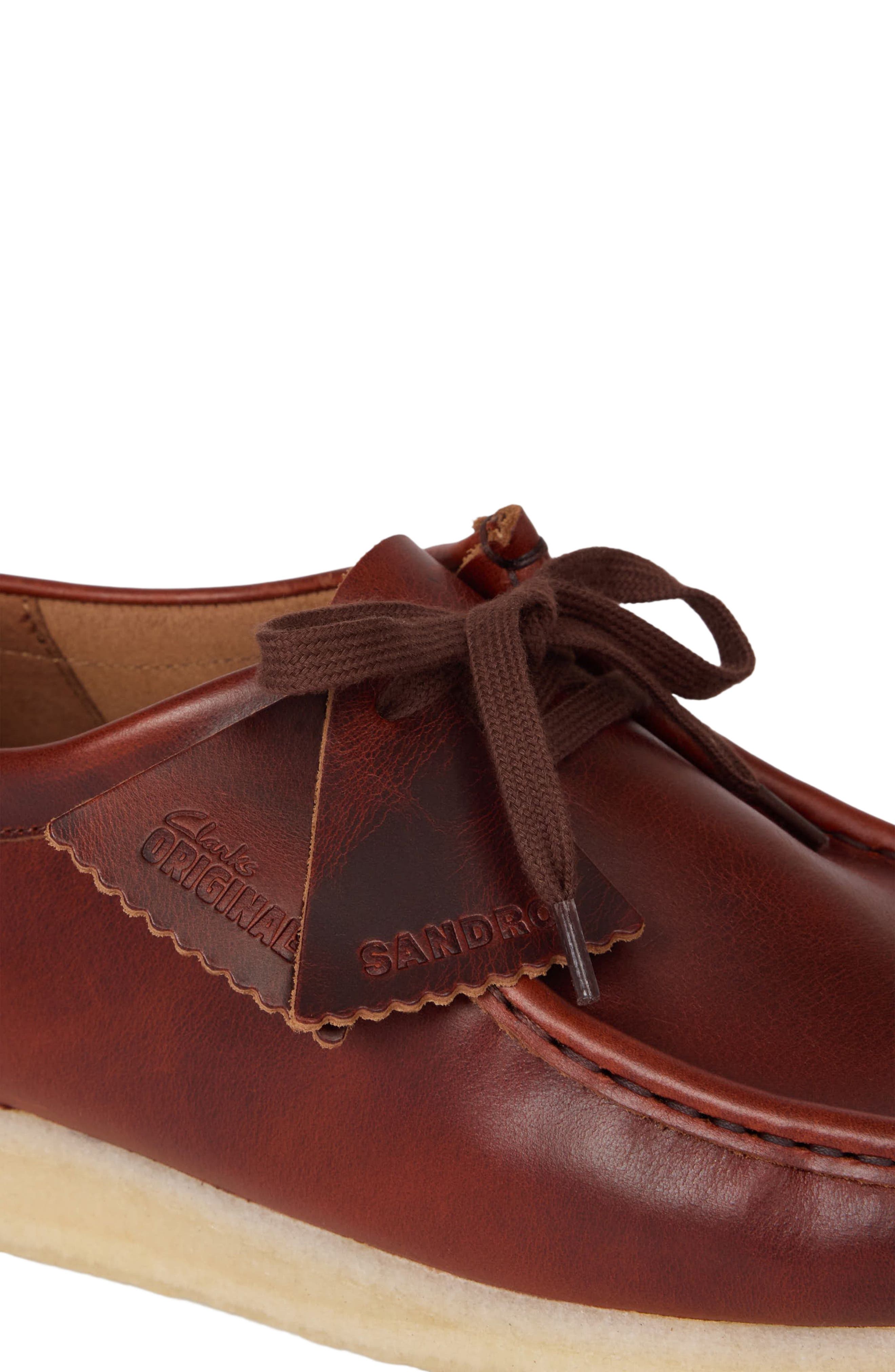 SANDRO Leather Wallabee derbies, Alternate, color, Cognac
