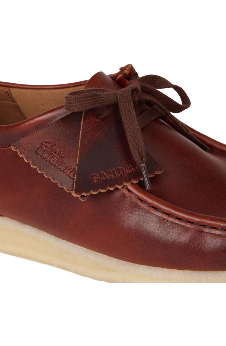 SANDRO Leather Wallabee derbies, Alternate, color, Cognac