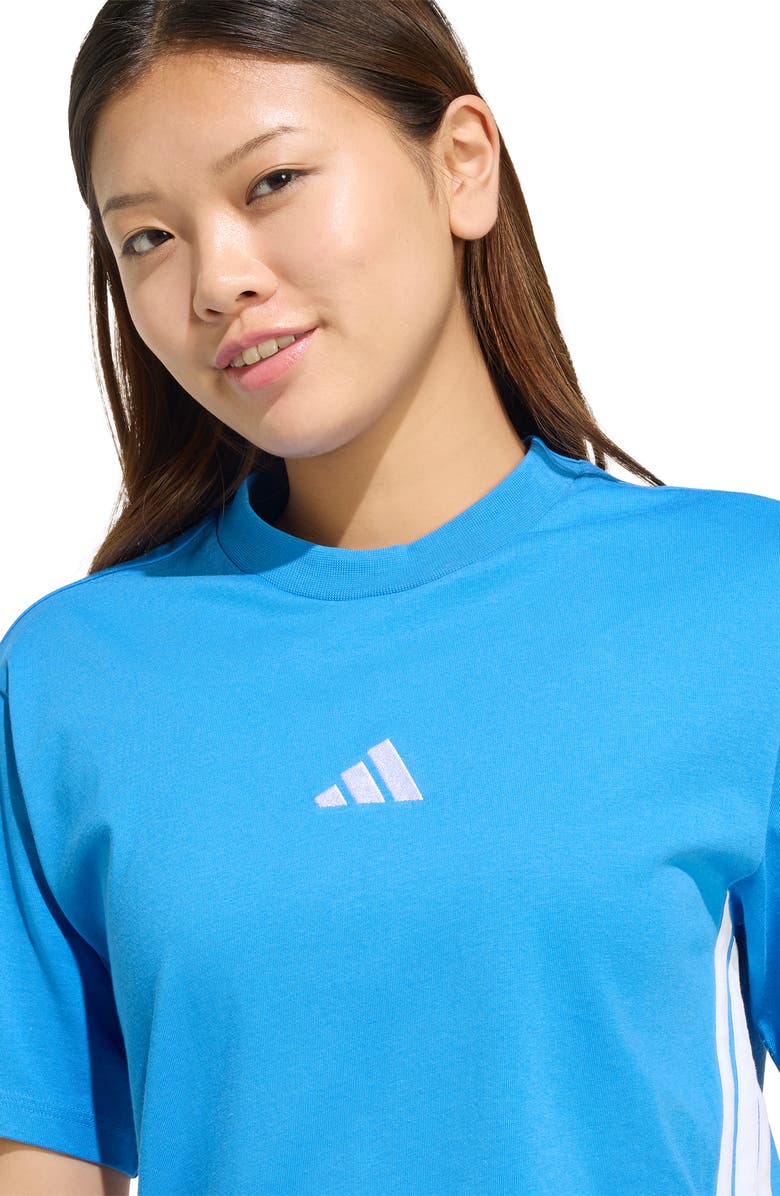 adidas Essential 3-Stripes T-Shirt, Alternate, color, Ray Blue/ White