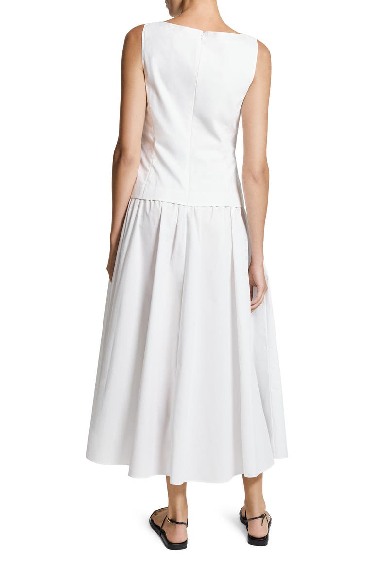 Sleeveless Boatneck Midi Dress, Alternate, color, WHITE