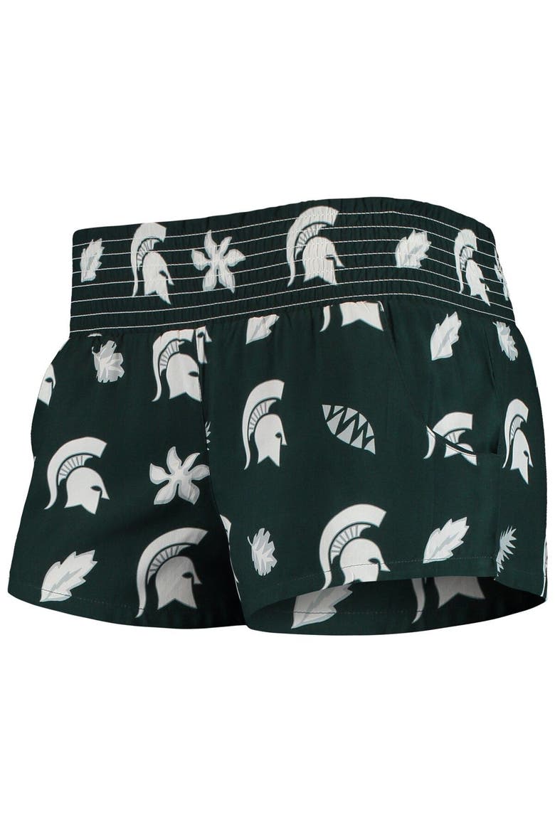 Women's Wes & Willy Green Michigan State Spartans Beach Shorts, Alternate, color, Green
