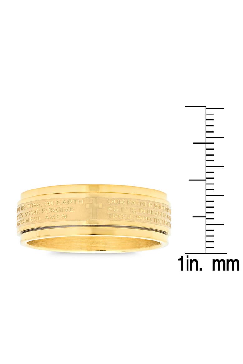 Our Father Cross Band Ring, Alternate, color, GOLD