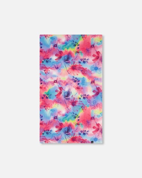 Deux Par Deux Girl's Printed Beach Towel Butterflies On Multicolored Background In Butterflies On Multicolored