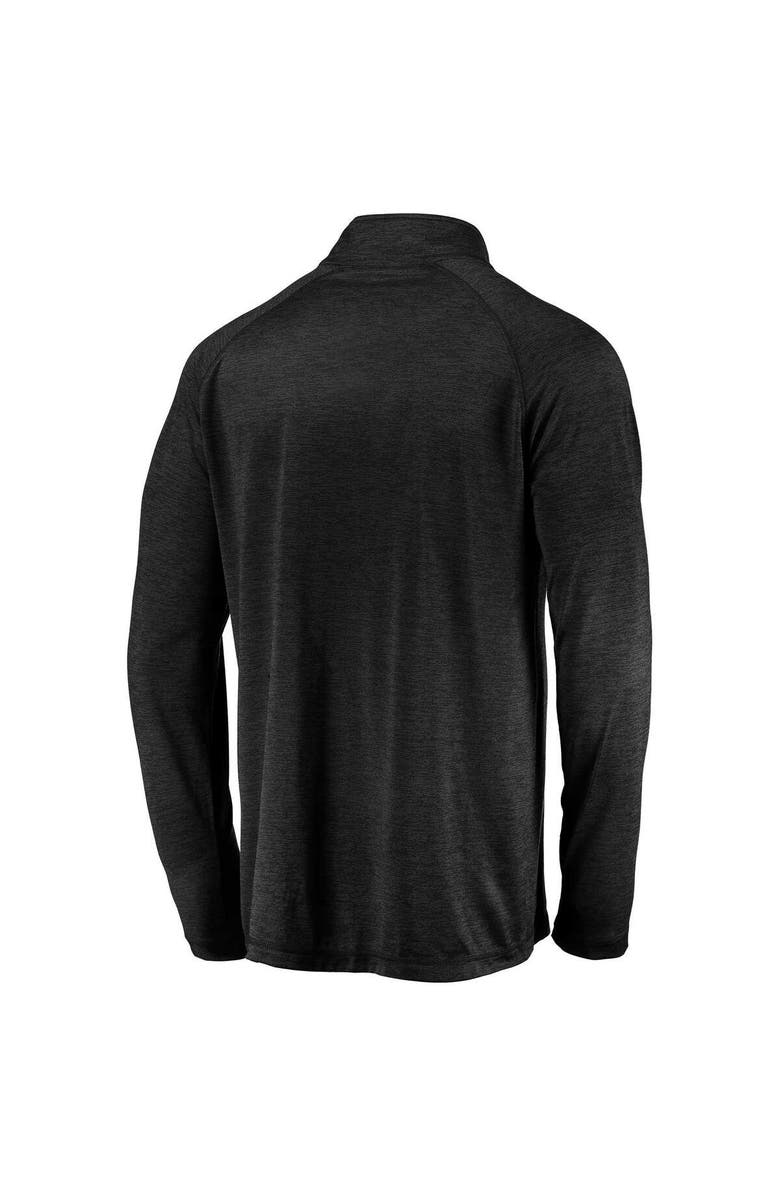 FANATICS Men's Black Las Vegas Raiders Striated Primary Logo Raglan Quarter-Zip Pullover Jacket, Alternate, color, Black