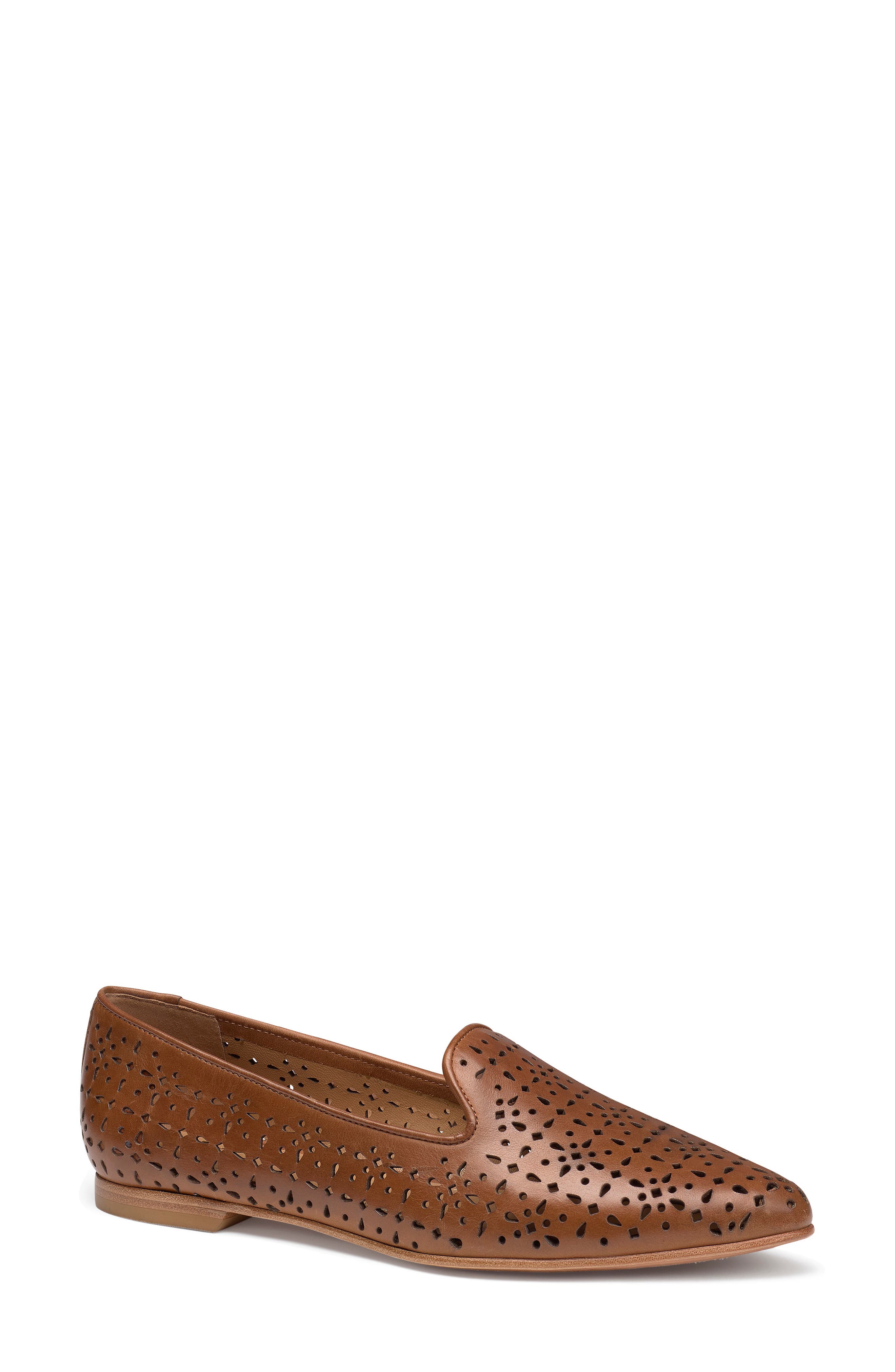 Farrah Perforated Loafer, Main, color, COGNAC PERFORATED LEATHER