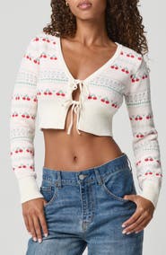 Florence by Mills Ma Cherie Tie Front Crop Cardigan