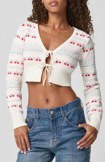 Ma Cherie Tie Front Crop Cardigan