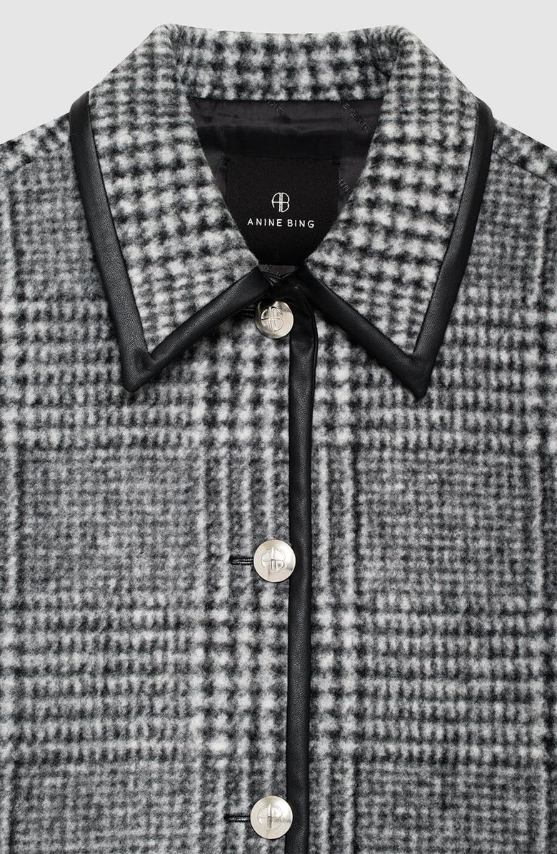 ANINE BING Camden Black and Grey Check Jacket, Alternate, color, Black / Grey Check