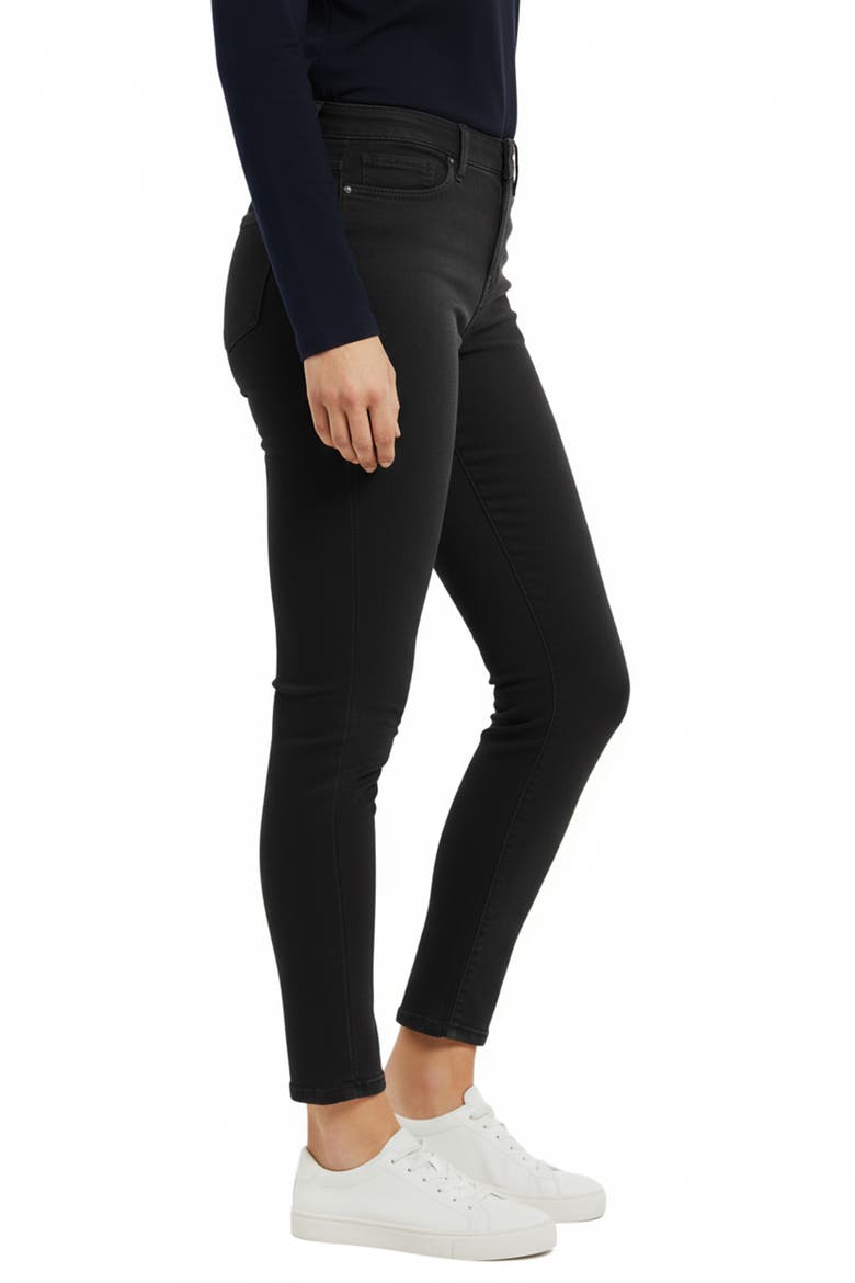 High Waist Ankle Skinny Jeans, Alternate, color, BLACK