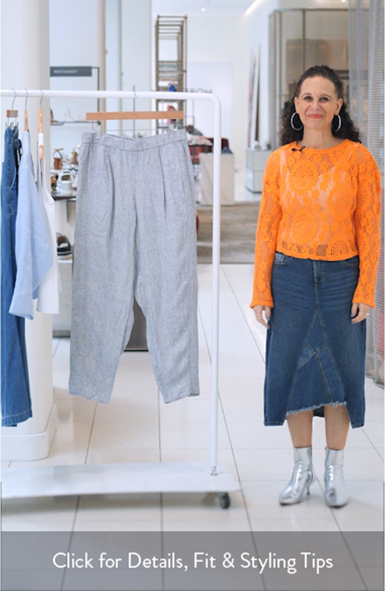 Stripe Organic Linen Lantern Pants, sales video thumbnail