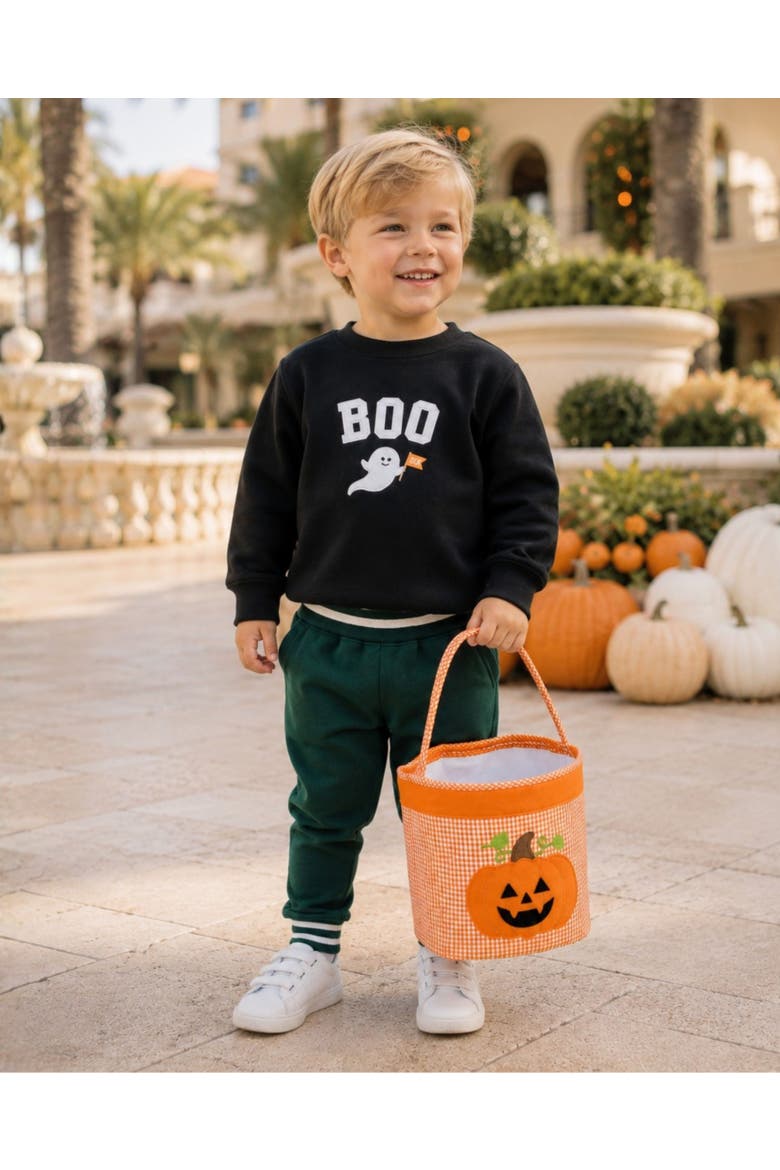 Boo Ghost Crewneck Sweatshirt, Alternate, color, Black